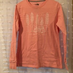 The North Face long sleeve tee | pink | camping image | sz M | EUC